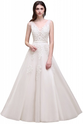 ADDYSON | Платье для невесты с тюльпанами длиной до пола с аппликациями_14