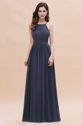 Elegant Sleeveles Chiffon Evening Maxi Dress Soft Chiffon Bridesmaid Dress_1