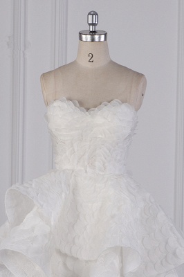 Chic Hi-Lo Sweetheart Sleeveless Tiered Wedding Dress with Appliques_3