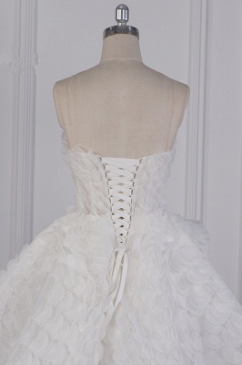 Chic Hi-Lo chérie robe de mariée sans manches à plusieurs niveaux avec appliques_7