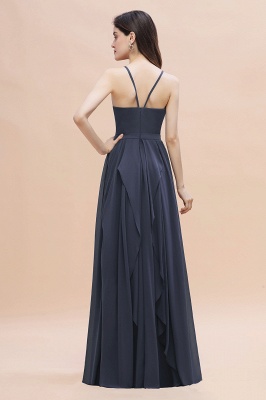 Elegant Sleeveles Chiffon Evening Maxi Dress Soft Chiffon Bridesmaid Dress_3