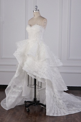 Chic Hi-Lo chérie robe de mariée sans manches à plusieurs niveaux avec appliques_4