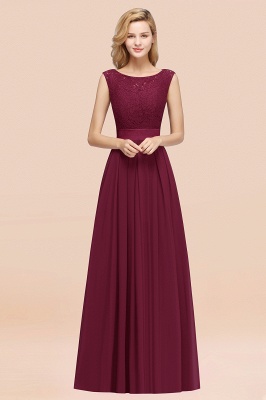 A-line Chiffon Lace Jewel Sleeveless Ruffles Floor-length Bridesmaid Dress_43