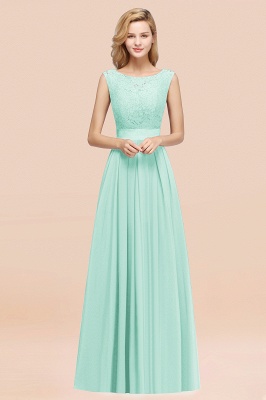 A-line Chiffon Lace Jewel Sleeveless Ruffles Floor-length Bridesmaid Dress_36
