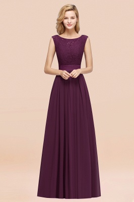 A-line Chiffon Lace Jewel Sleeveless Ruffles Floor-length Bridesmaid Dress_20
