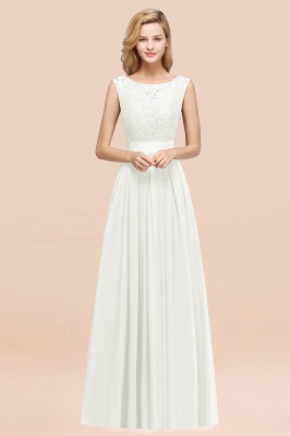 A-line Chiffon Lace Jewel Sleeveless Ruffles Floor-length Bridesmaid Dress_2