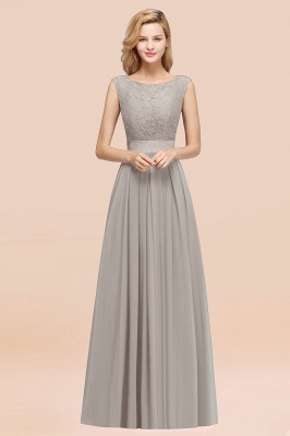 A-line Chiffon Lace Jewel Sleeveless Ruffles Floor-length Bridesmaid Dress_30