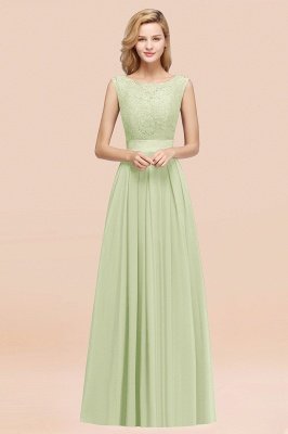 A-line Chiffon Lace Jewel Sleeveless Ruffles Floor-length Bridesmaid Dress_35