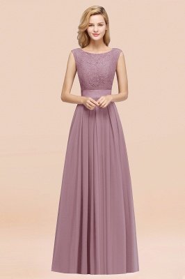 A-line Chiffon Lace Jewel Sleeveless Ruffles Floor-length Bridesmaid Dress_42