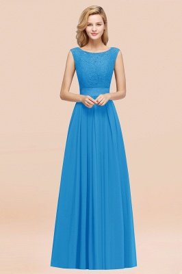 A-line Chiffon Lace Jewel Sleeveless Ruffles Floor-length Bridesmaid Dress_24