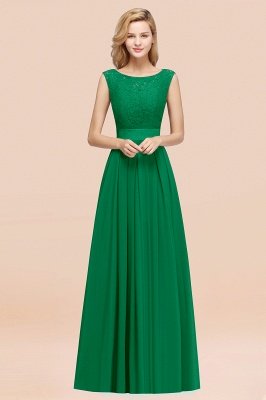 A-line Chiffon Lace Jewel Sleeveless Ruffles Floor-length Bridesmaid Dress_48
