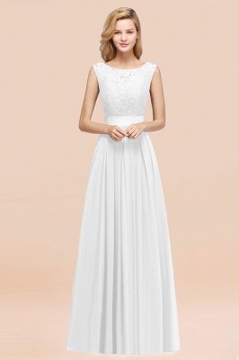 A-line Chiffon Lace Jewel Sleeveless Ruffles Floor-length Bridesmaid Dress_1