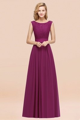 A-line Chiffon Lace Jewel Sleeveless Ruffles Floor-length Bridesmaid Dress_41