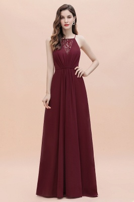Straps Bateau A-line Sequins Evening Maxi Dress Elegant Chiffon Prom Dress_7
