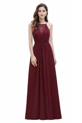 Straps Bateau A-line Sequins Evening Maxi Dress Elegant Chiffon Prom Dress_1