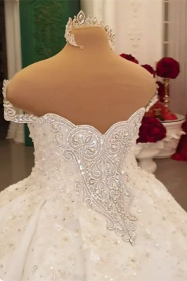 Роскошное бальное платье с блестками и бисером, свадебное платье с экстремальным шлейфом_2