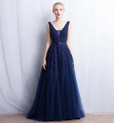 ADDYSON | A-line Floor-length Tulle Bridesmaid Dress with Appliques_7