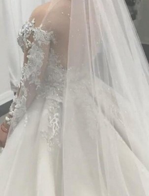 Robes de mariée en dentelle sirène glamour 2021 | Robes de mariée sexy en tulle transparent avec boutons BC0535_4